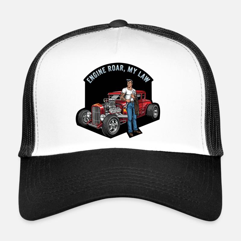 Hot engine and rebellious style Trucker Cap