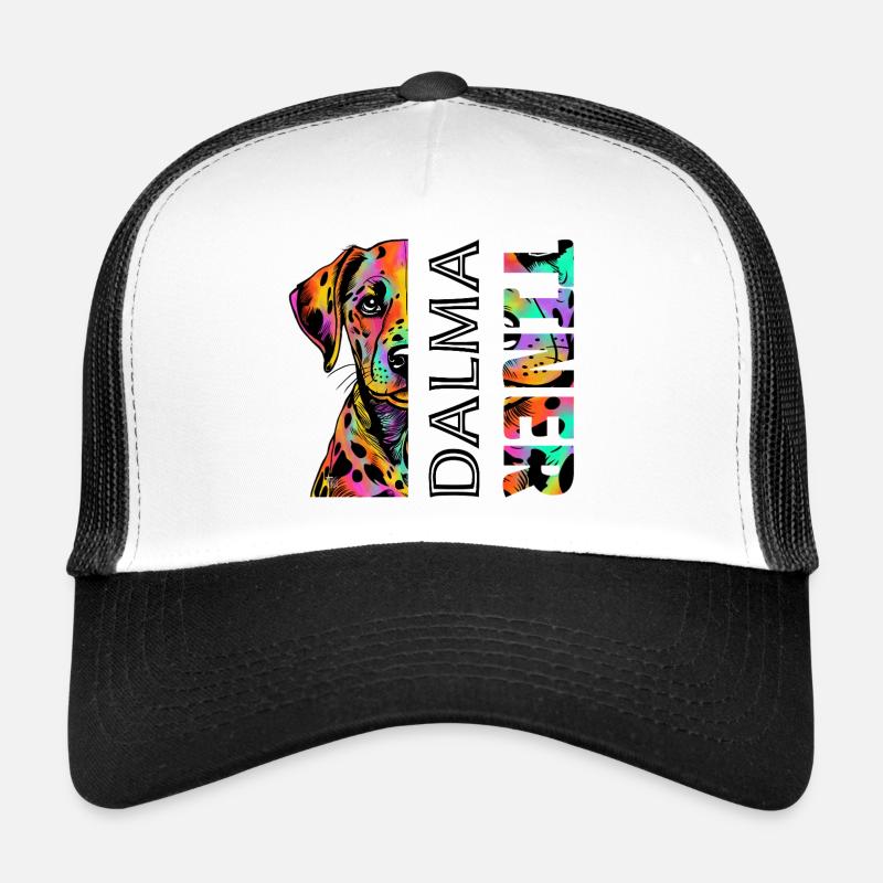 Farbenfroher Dalmatiner - Trucker Cap - Weiß/Schwarz
