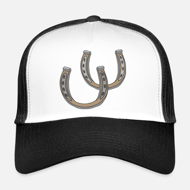 Traditionelle Hufeisen Illustration - Trucker Cap - Weiß/Schwarz