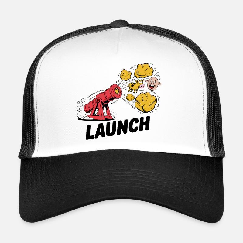 Comic Dinosaur Cannon Explosion Design Trucker Cap