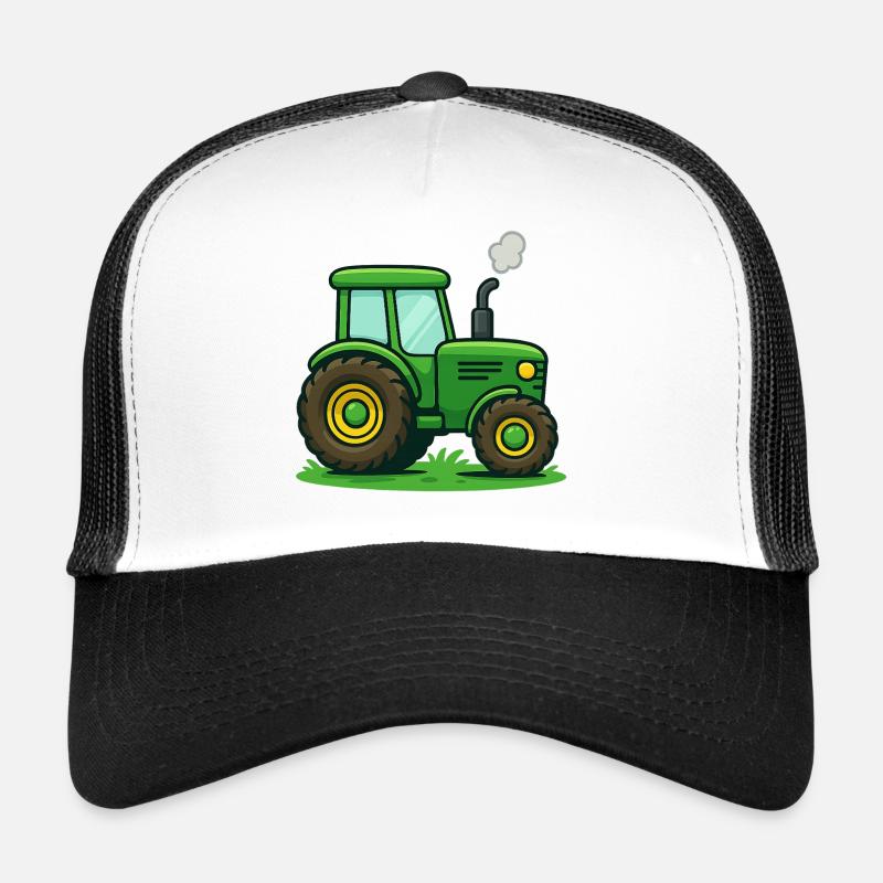 Traktor Kinder Geschenkidee - Trucker Cap - Weiß/Schwarz