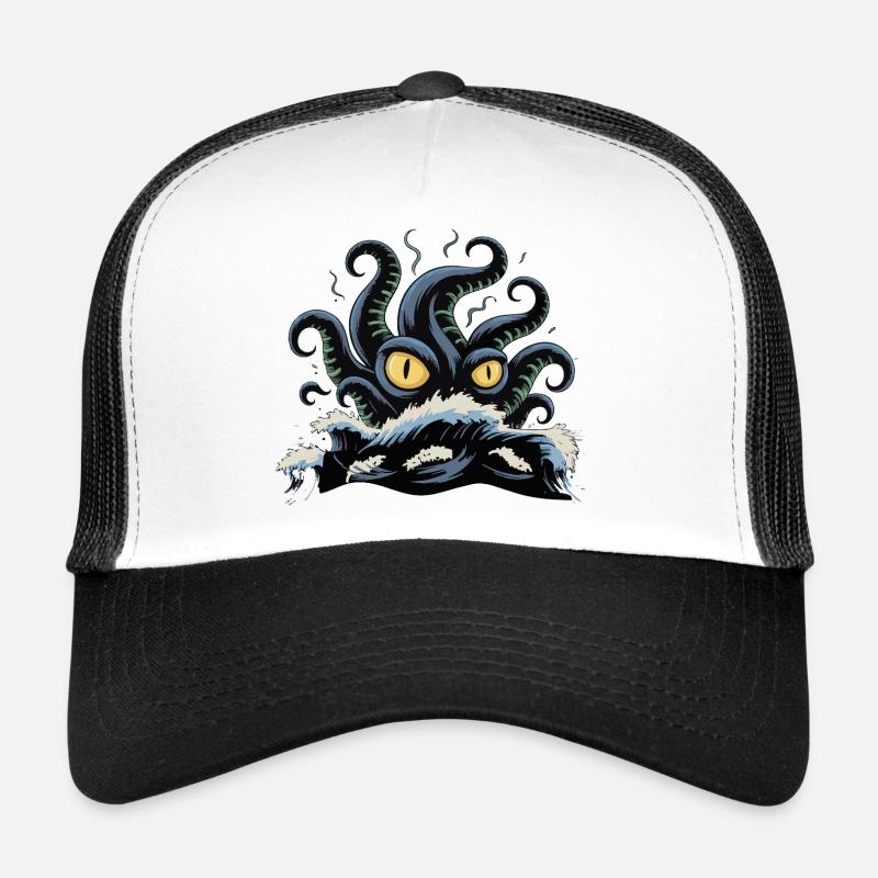 Tentacled Abyssal Beast Illustration Trucker Cap