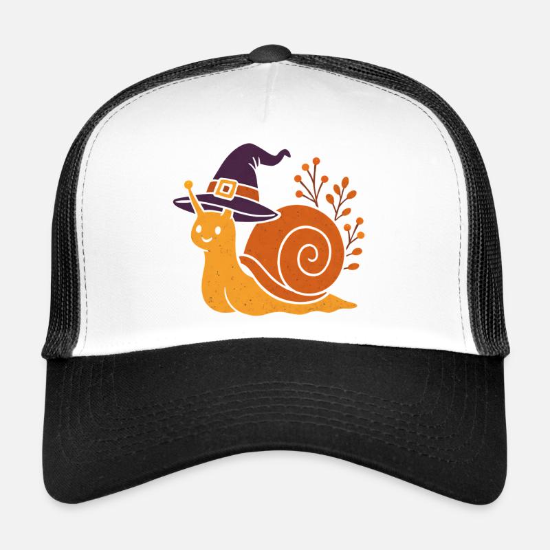 Cute Snail with Witch Hat Trucker Cap