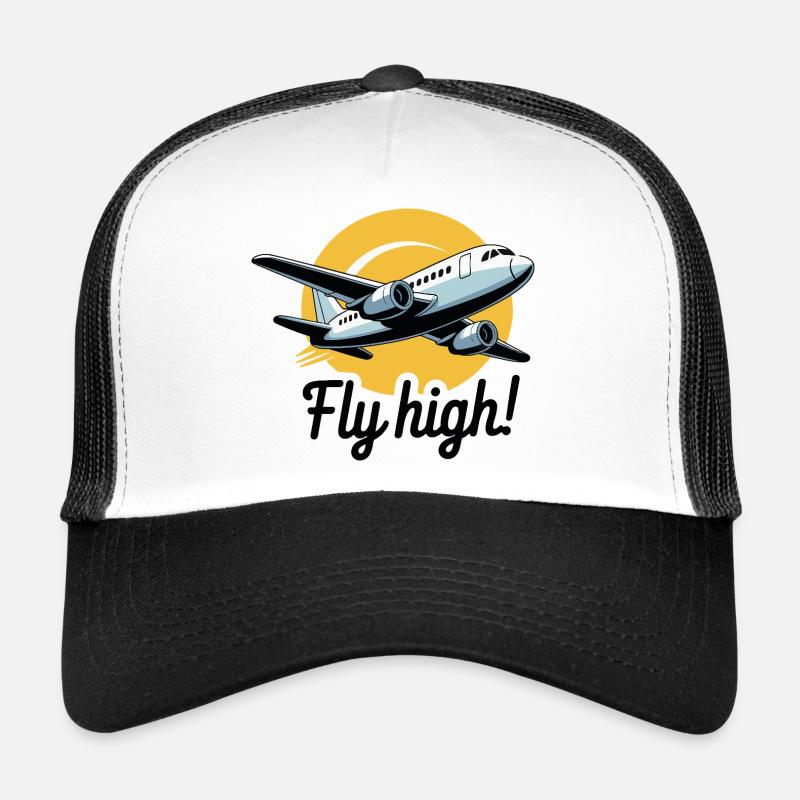 Airliner Flug Sun Fly High - Trucker Cap - Weiß/Schwarz