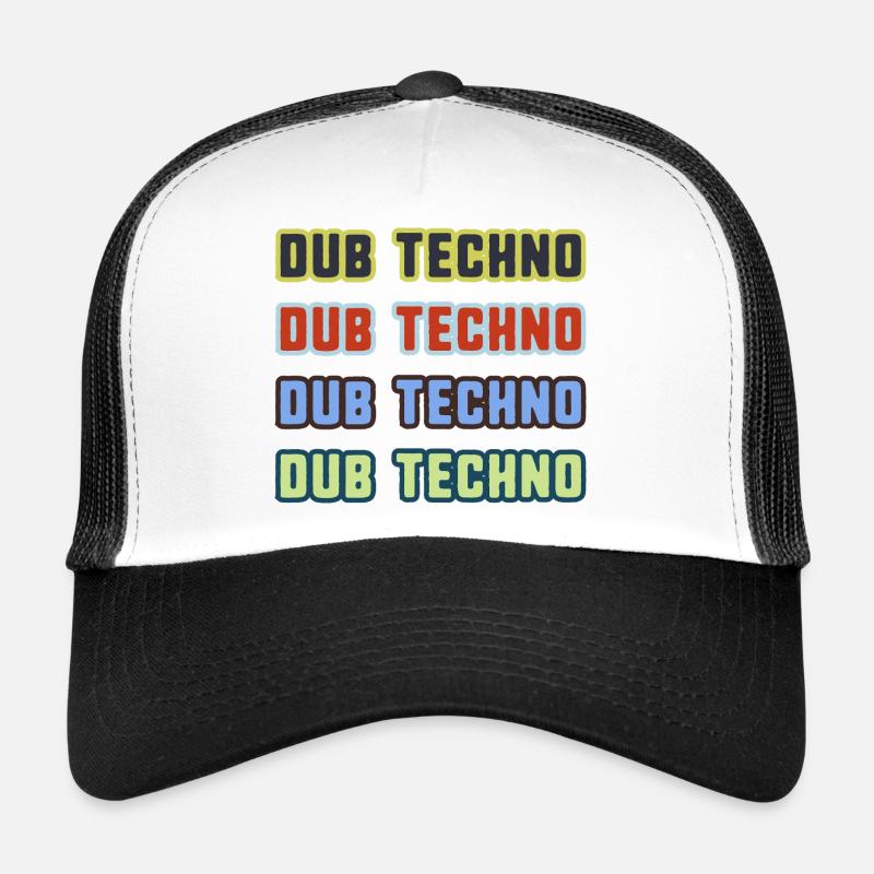 Dub Techno Kaleidoskop - Trucker Cap - Weiß/Schwarz