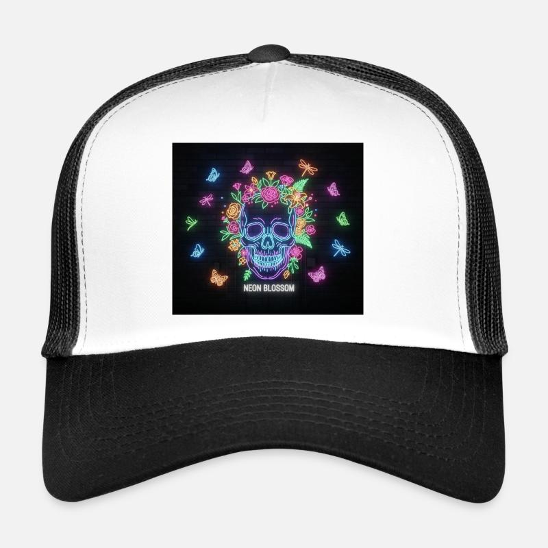 Neonblossom Skull Design Trucker Cap
