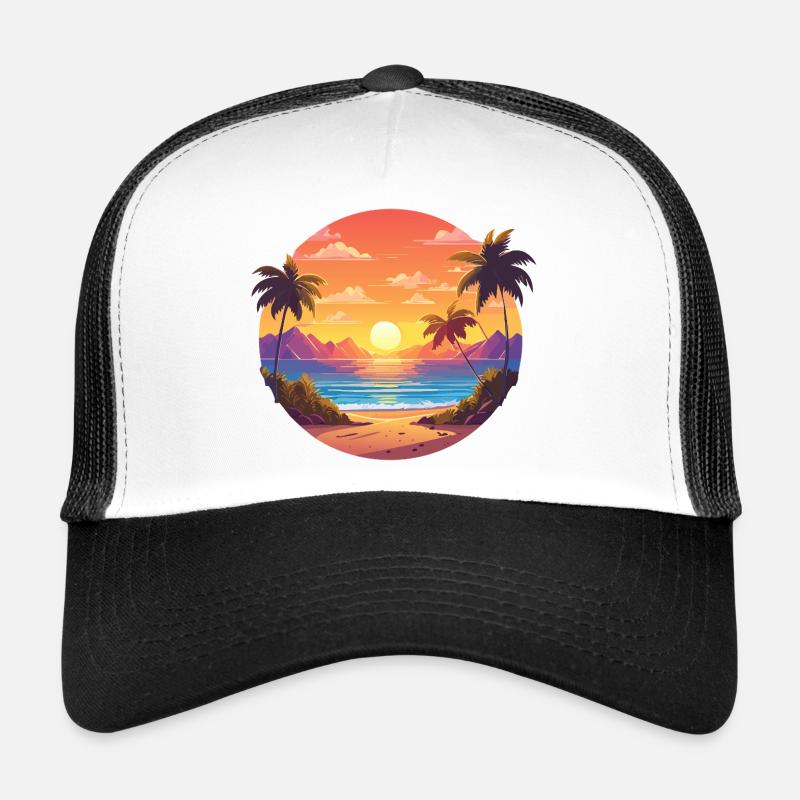 Sunset Palm Bay - Trucker Cap - white/black