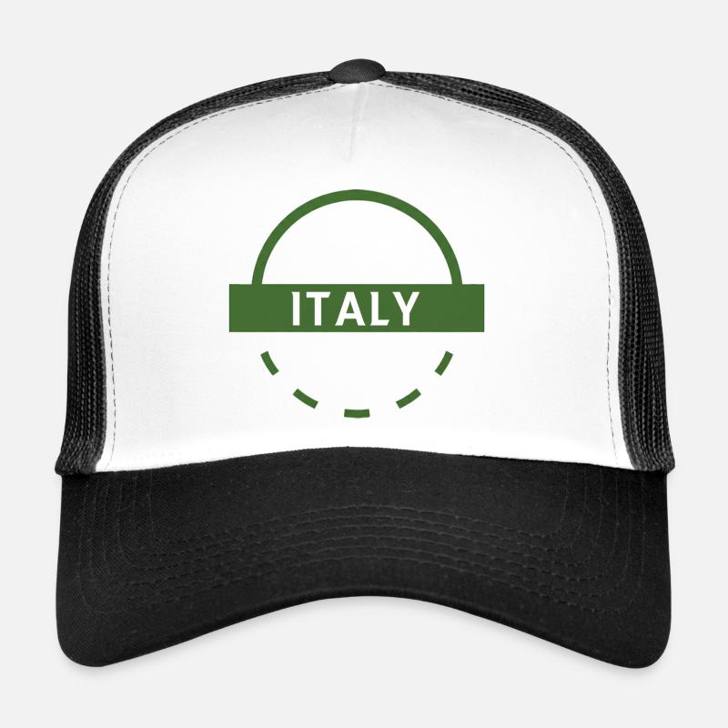 Timbre rond emblème vert italien Casquette trucker 