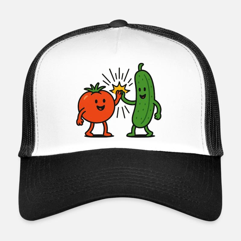 Veggie Bros - Trucker Cap - Weiß/Schwarz