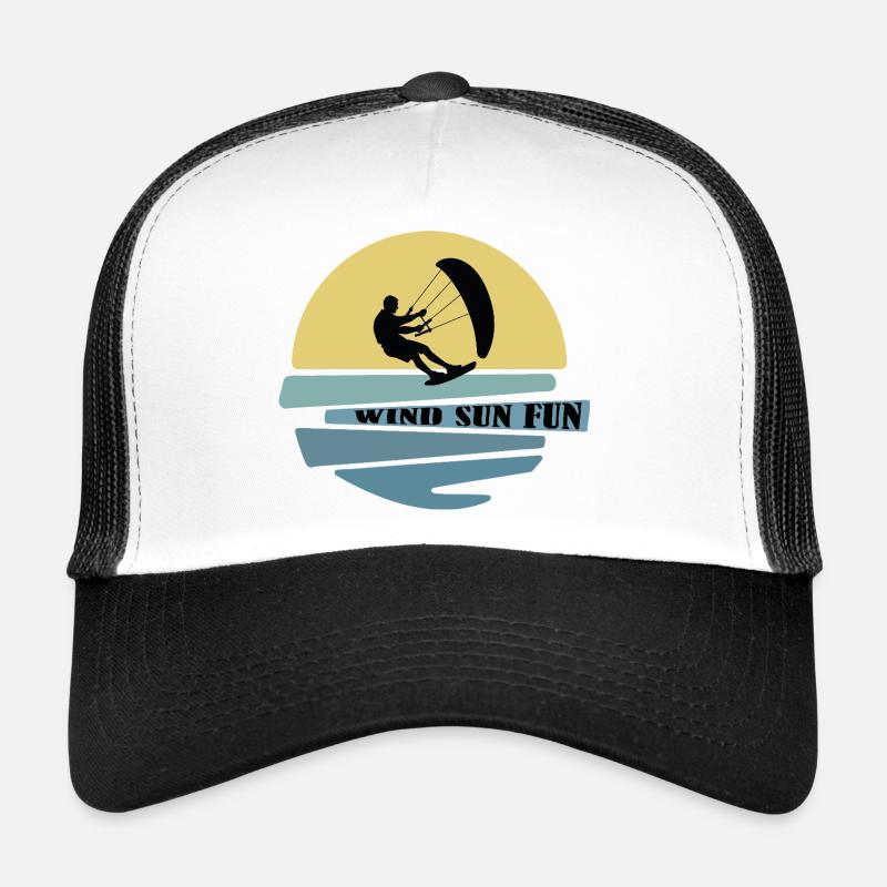 Wind Sonne Fun Kitesurfer - Trucker Cap - Weiß/Schwarz