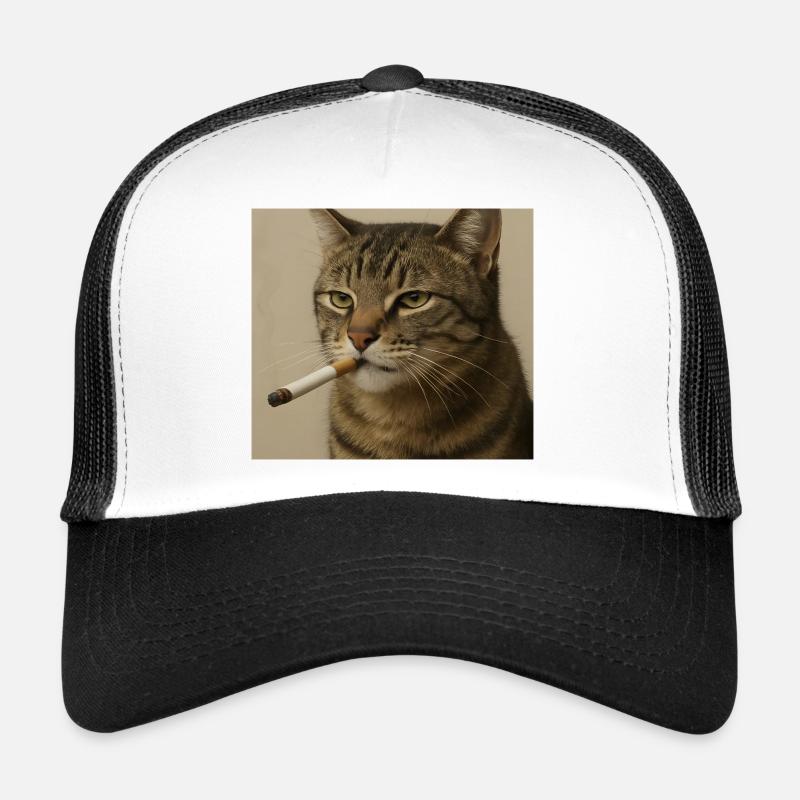 Fumer Chat Génération Z Mème Chat Fumer Casquette trucker 