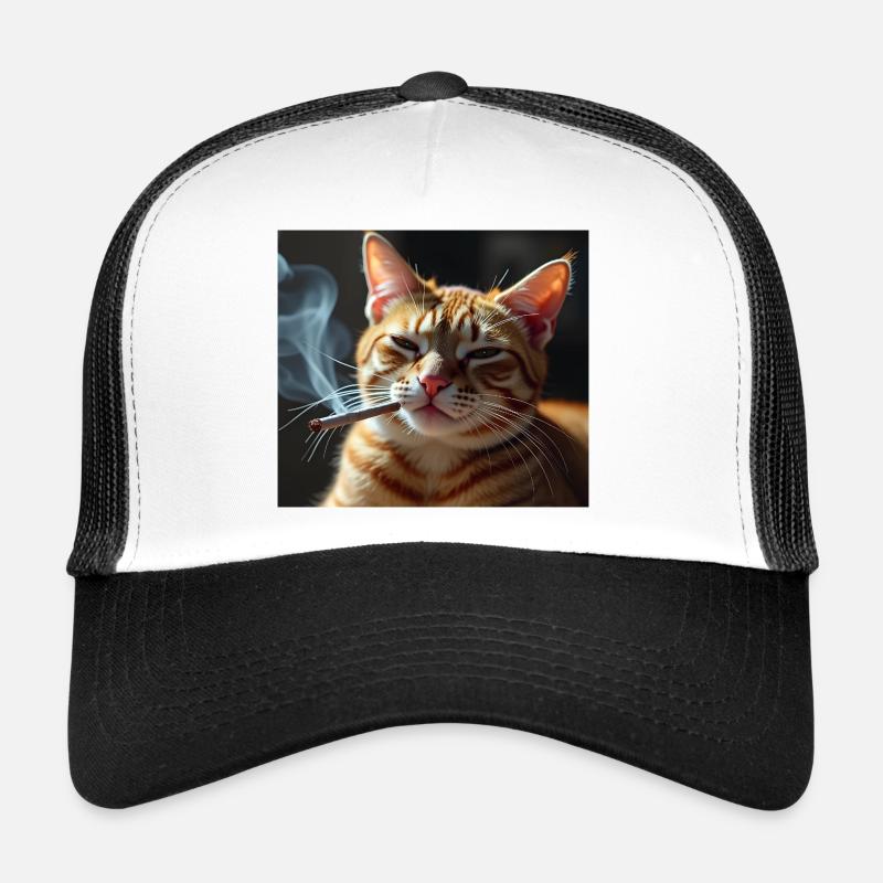 Fumer Chat Génération Z Mème Chat Fumer Casquette trucker 