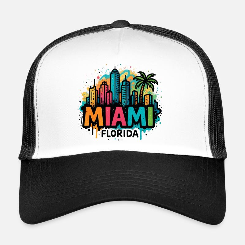 Miami Skyline Graffiti Casquette trucker 