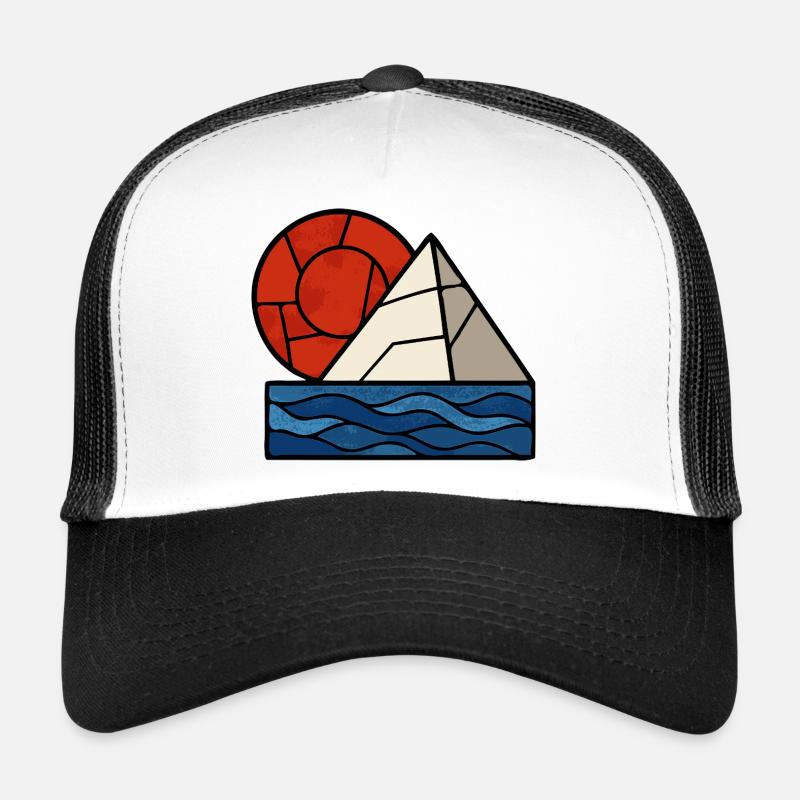 Rot, Weiß-Blau-Abstract Trucker Cap