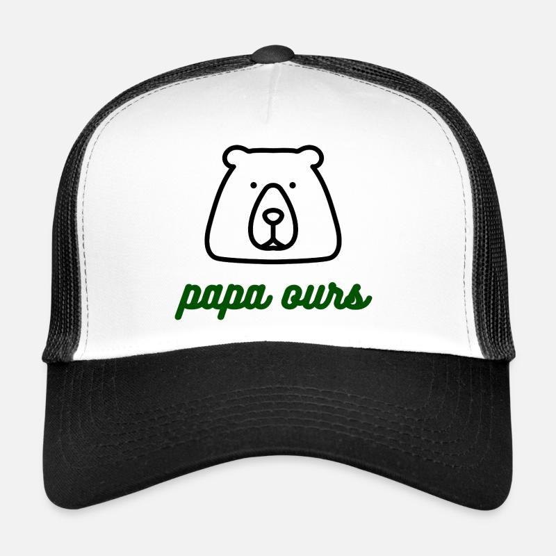 Papa-ours-logo - Trucker Cap - Weiß/Schwarz