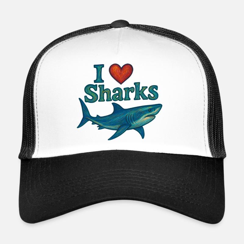 J’adore les requins Casquette trucker 