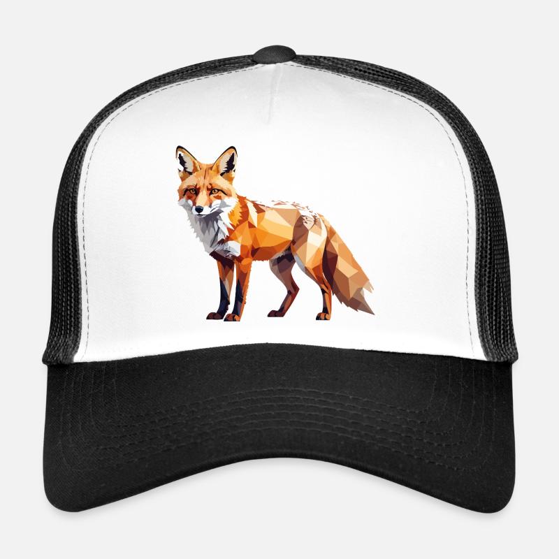Fuchs1 - Trucker Cap - Weiß/Schwarz