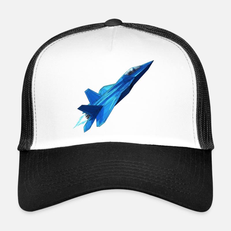 Blue Geometry Jet Trucker Cap
