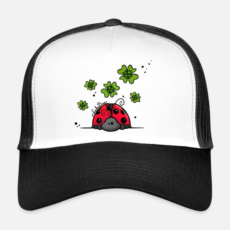 Coccinelle avec trèfle porte-bonheur Casquette trucker 