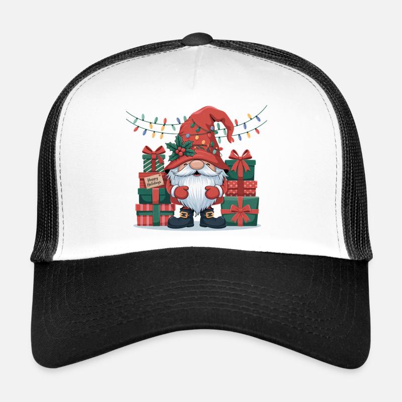 Gnome de Noël Gnome Casquette trucker 
