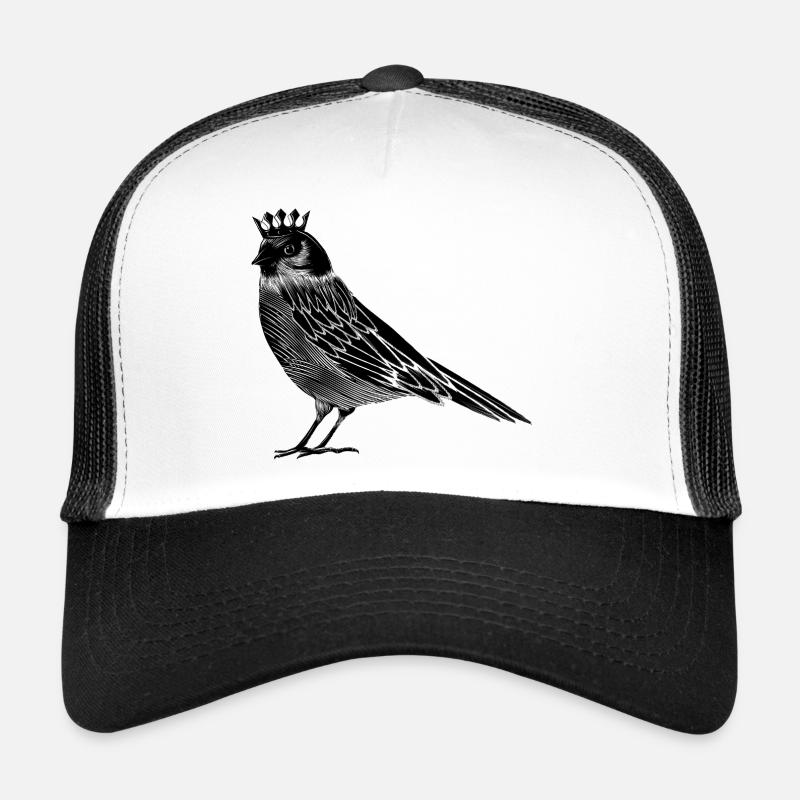 Vogel mit Krone – elegantes Line Art Motiv Trucker Cap