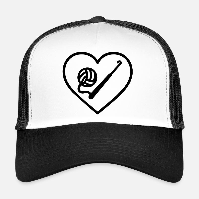 Crochet Heart – Handmade Passion - Trucker Cap - white/black