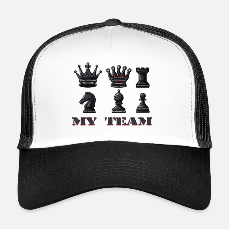 Schach - Trucker Cap - Weiß/Schwarz