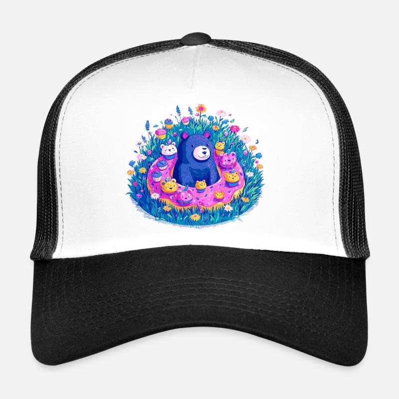 Bärenbadespaß im Blumenmeer Trucker Cap