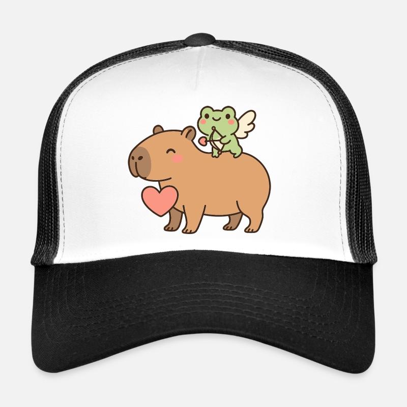 Capybara & Grenouille Cupidon – Motif de la Saint-Valentin Casquette trucker 