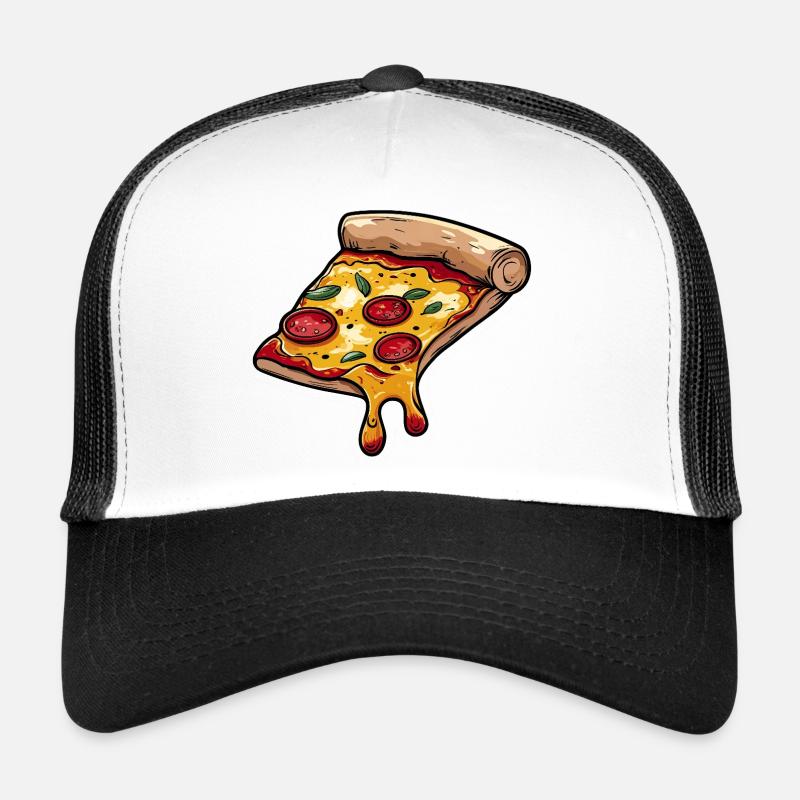 Pizza Slice de Dessin Animé avec Fromage Casquette trucker 