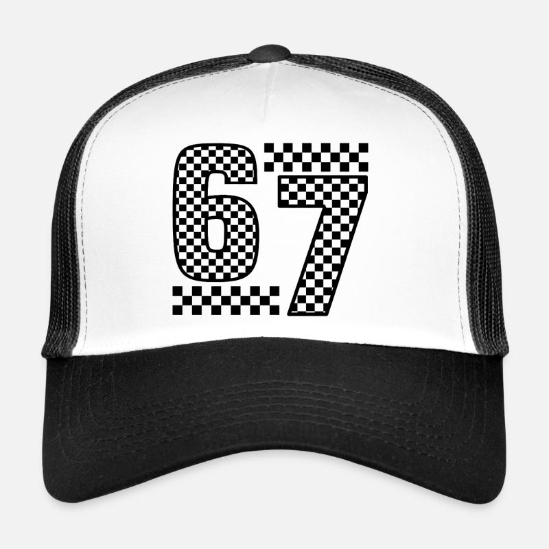 Funny 67 Viral Six Seven Meme - Trucker Cap - Weiß/Schwarz