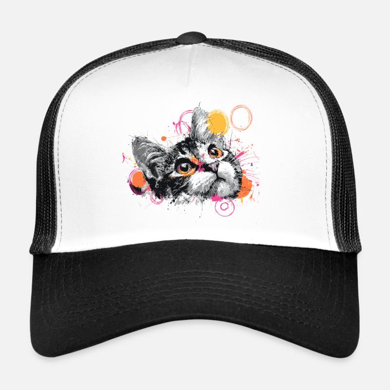 Explosion de la couleur de la tête de chat Casquette trucker 