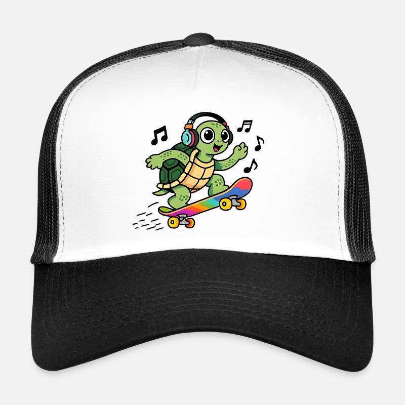 Turtle fun on Rainbow Skate Trucker Cap