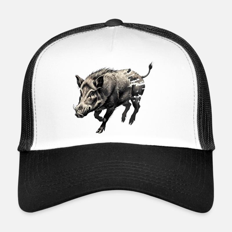 Wild Boar Ink Tattoo Drawing Trucker Cap