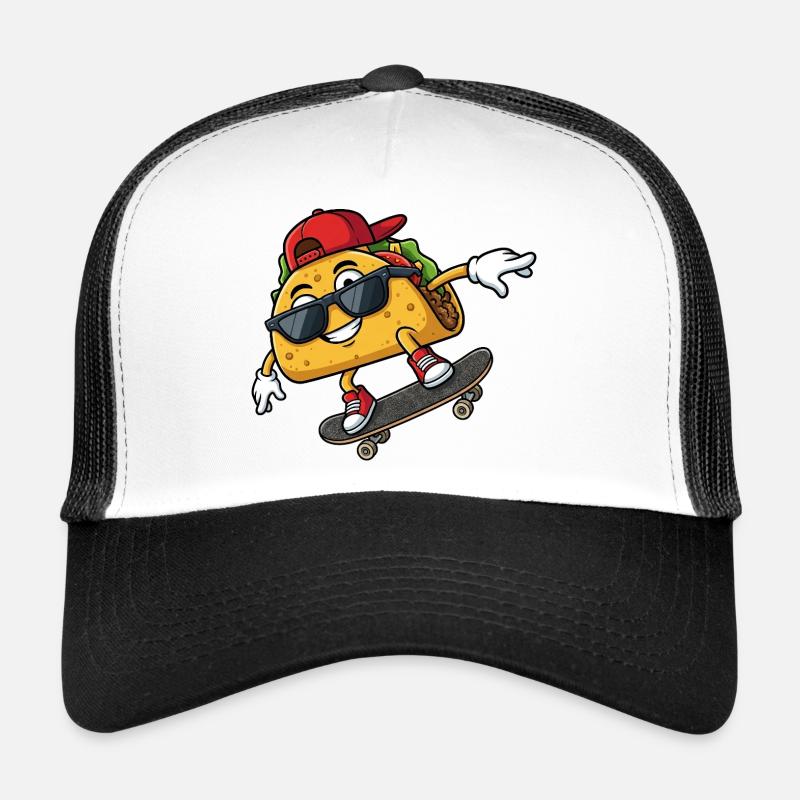 Cool Taco Skateboard Skateboarder Saying Trucker Cap
