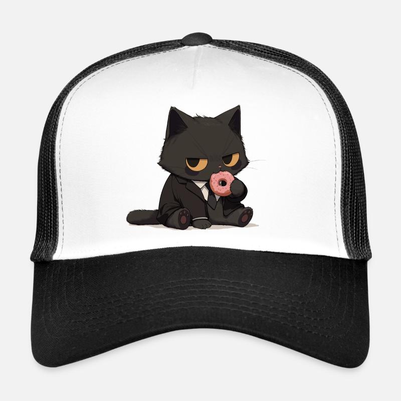 Anzugkatze mit Donut Trucker Cap