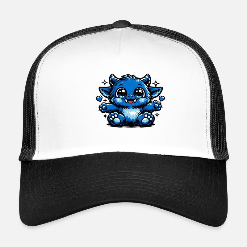 Style de bande dessinée Blue Cuddly Dragon Casquette trucker 