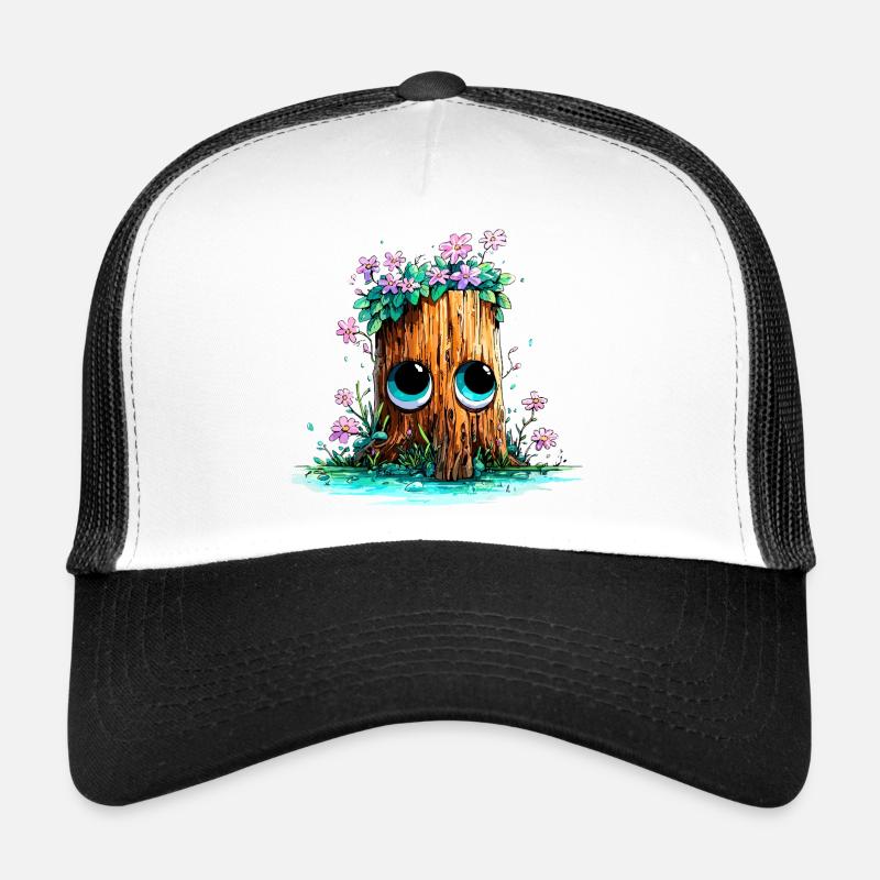 Souche de forêt aux yeux de fleurs Casquette trucker 