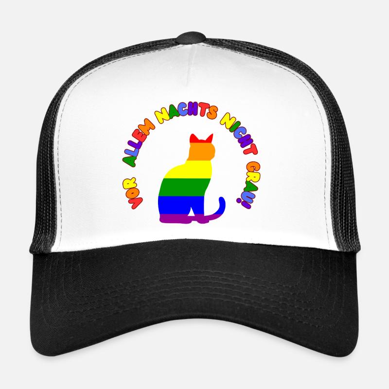 Vor allem Nachts nicht grau ! - Trucker Cap - Weiß/Schwarz
