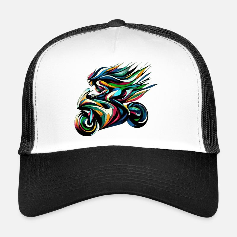 Colorful Flow Moto Illustration Trucker Cap