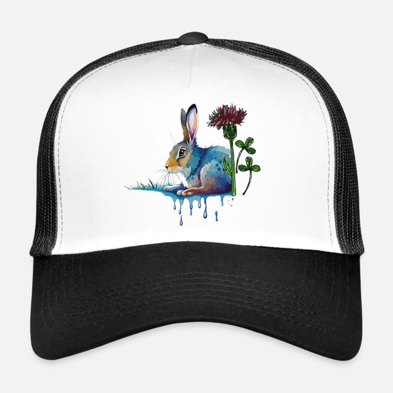 Lapin coloré avec trèfle Casquette trucker