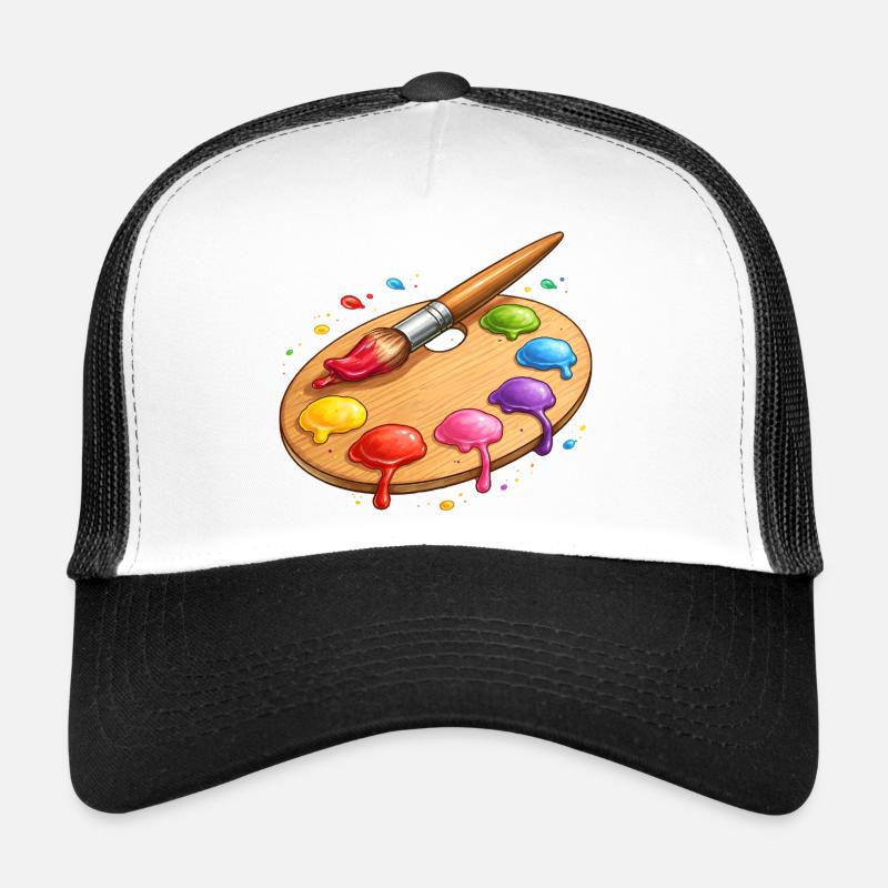 Farbpalette mit Pinsel Illustration Trucker Cap