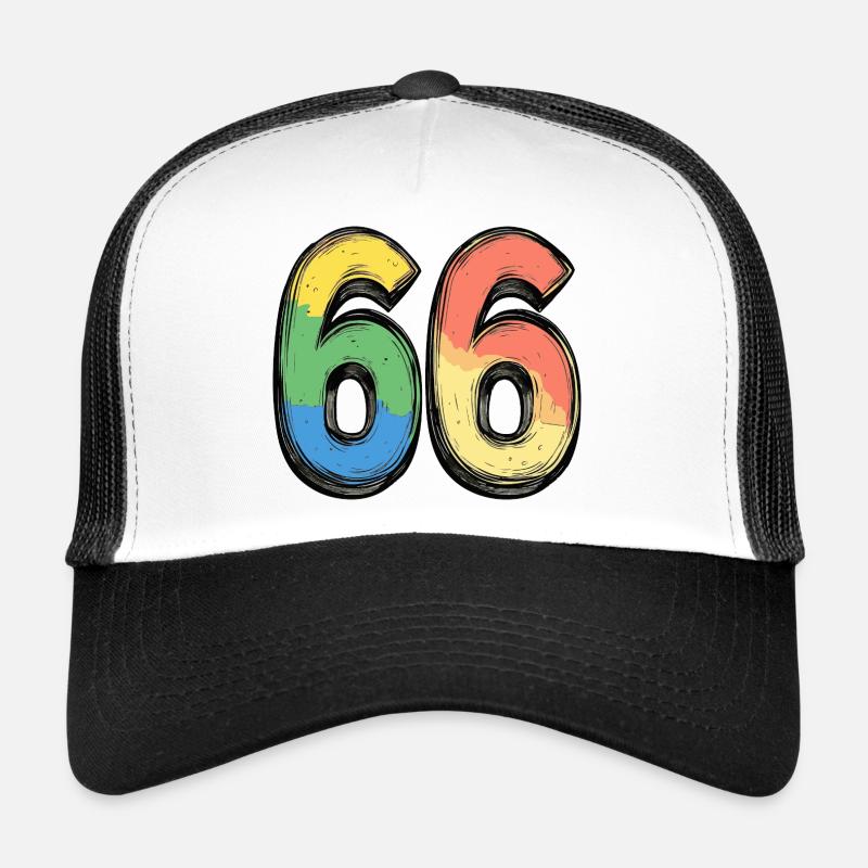 66 Numéro Coloré Casquette trucker 