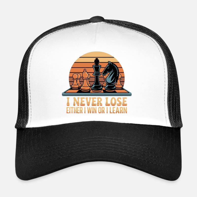 Dicton aux échecs - Je ne perds jamais Casquette trucker 