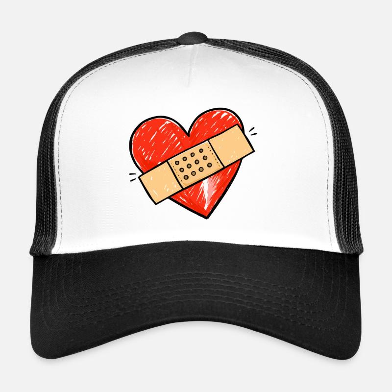 Cœur avec bandage Casquette trucker 