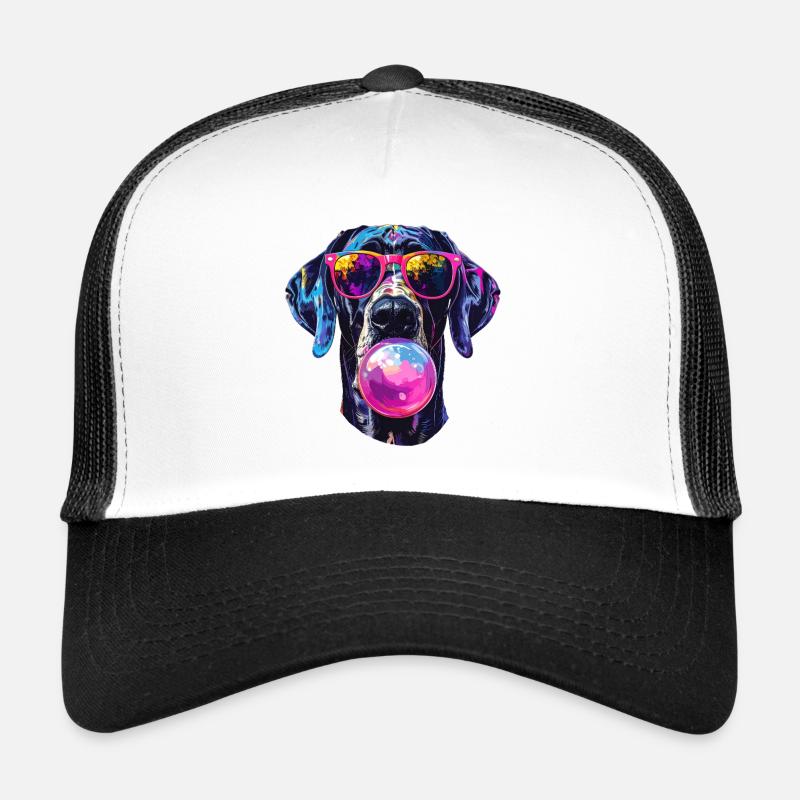 Un dogue allemand avec chewing-gum Casquette trucker 