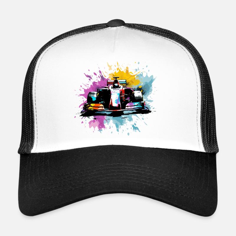 Splash Art coloré Rush Course Car Driver Racing Racing - Casquette trucker  - blanc/noir