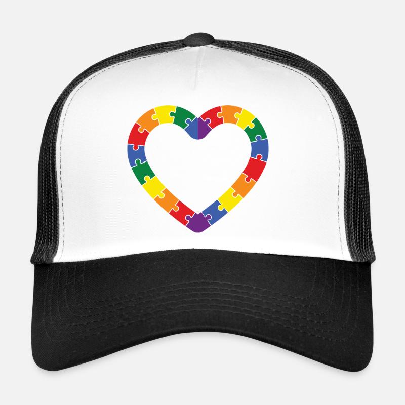 Conception de cœurs d’un puzzle pour l’autisme Casquette trucker 