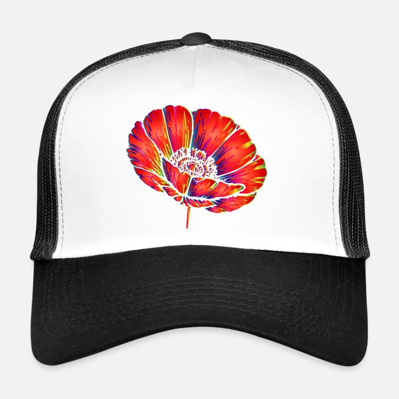 Pop Art néon Pop Art Décor Fleur Couleur Casquette trucker 
