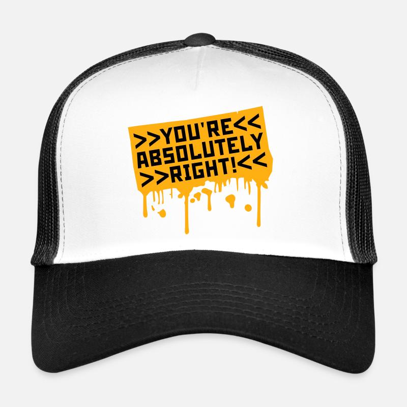You're Absolutely Right Funny Sarcastic AI Logo Trucker Cap